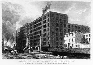 Cotton Factories, Union Street, Manchester, engraved by John McGahey